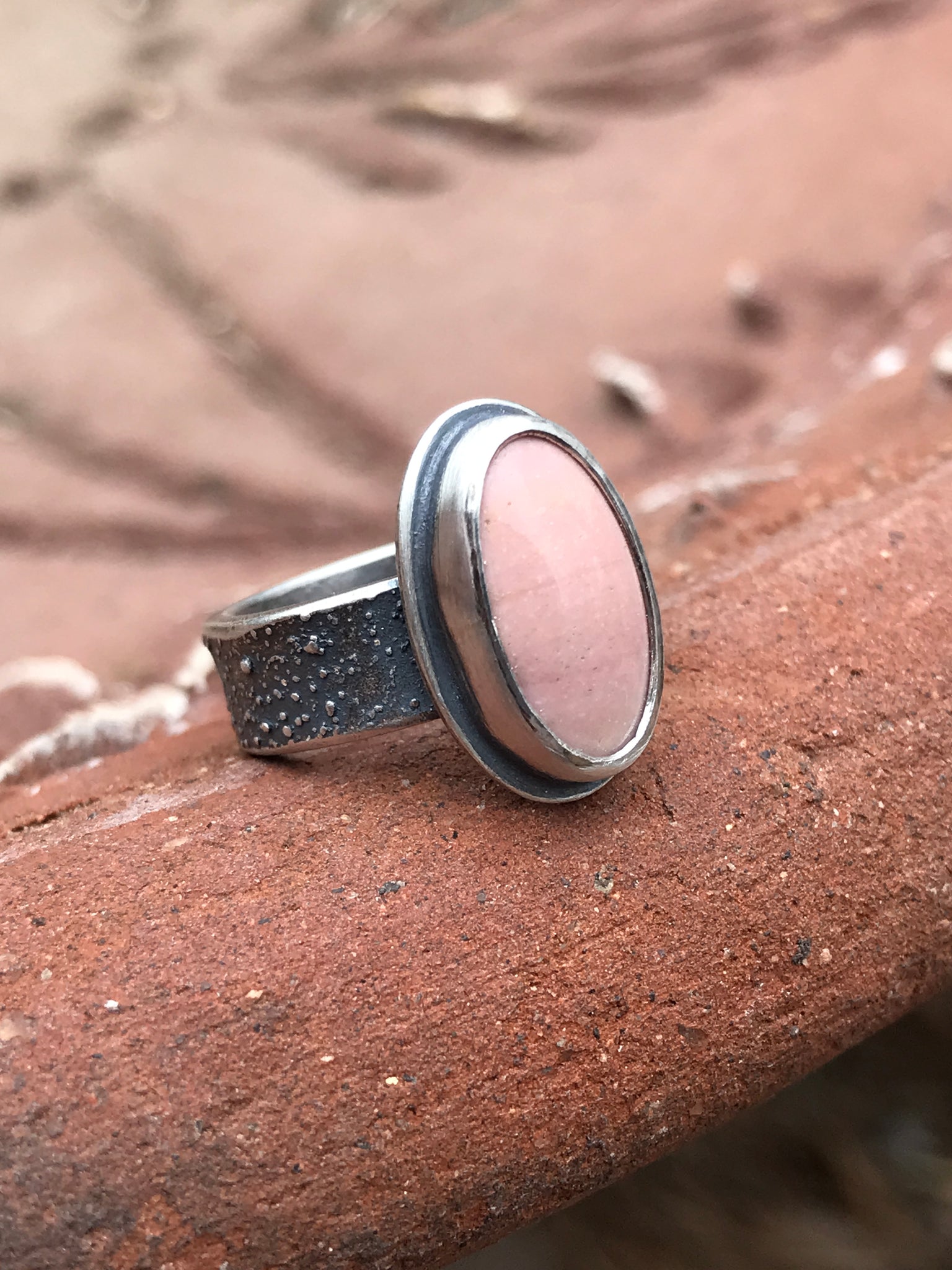 Oregon Pink Opal Ring, Size 4.5