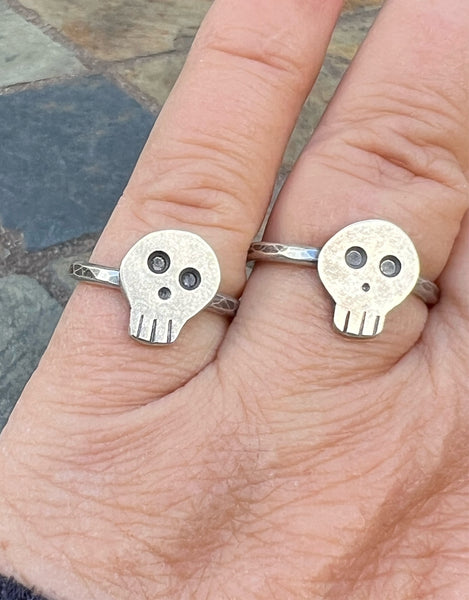 Tiny Skull Rings, size 6 and 8