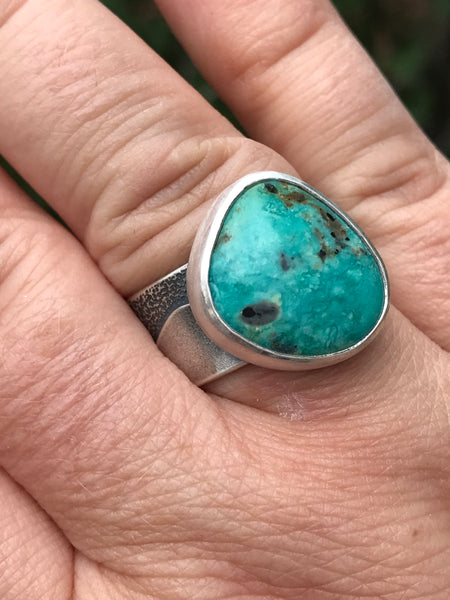 Tyrone Turquoise Waves Ring, size 8.5