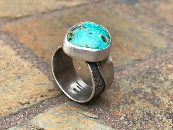 Tyrone Turquoise Waves Ring, size 8.5