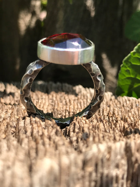 Rosecut Garnet Ring, size 6.5