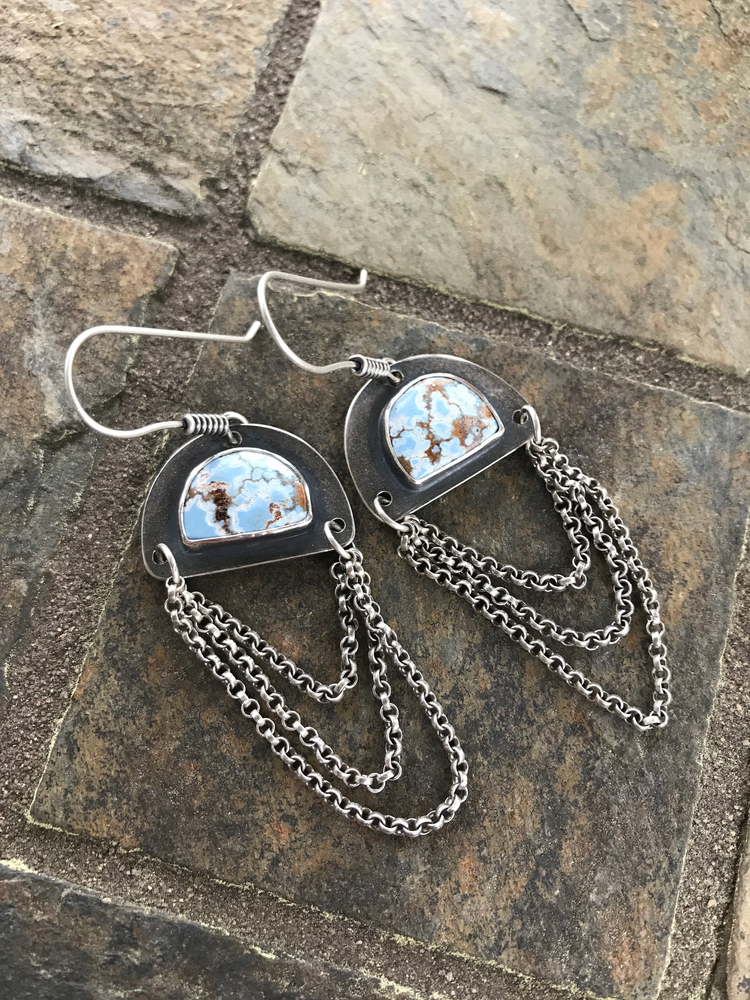 Sand Hill Turquoise Half Moon Earrings