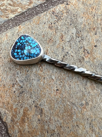 Turquoise and Twisted Wire Hat Pin