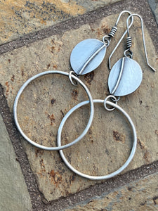 Silver Dangle Hoops