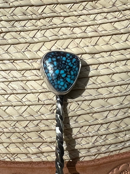 Turquoise and Twisted Wire Hat Pin